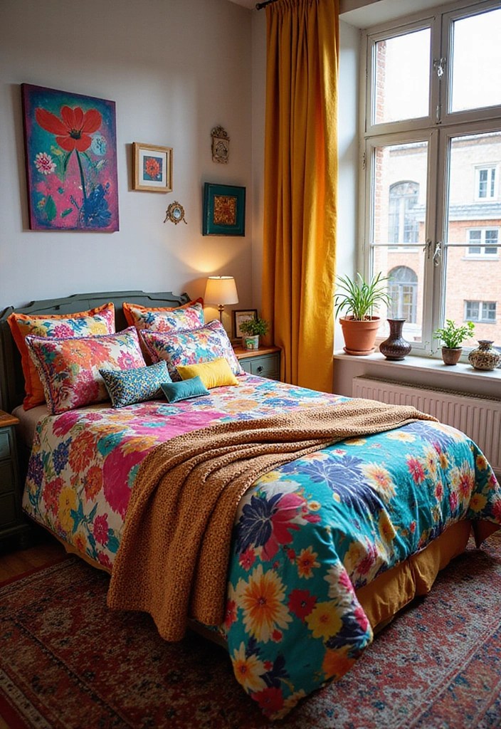 10 Aesthetic Bedding Combos That'll Transform Your Bedroom Into a Cozy Oasis! - 10. Artistic Splash of Color