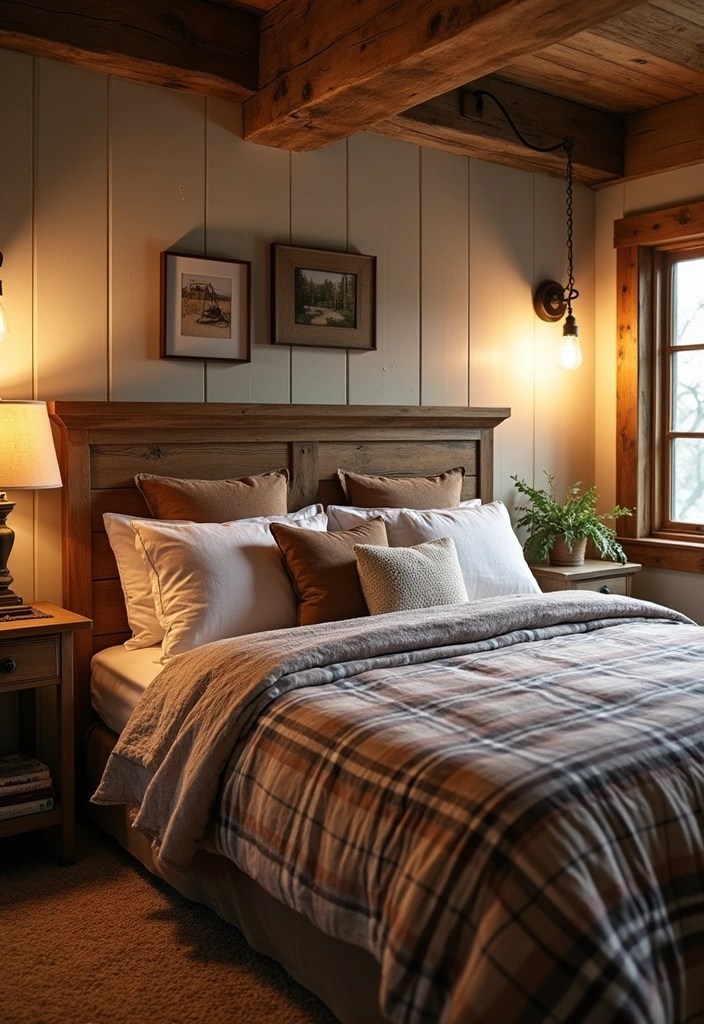 10 Aesthetic Bedding Combos That'll Transform Your Bedroom Into a Cozy Oasis! - 9. Rustic Farmhouse Chic