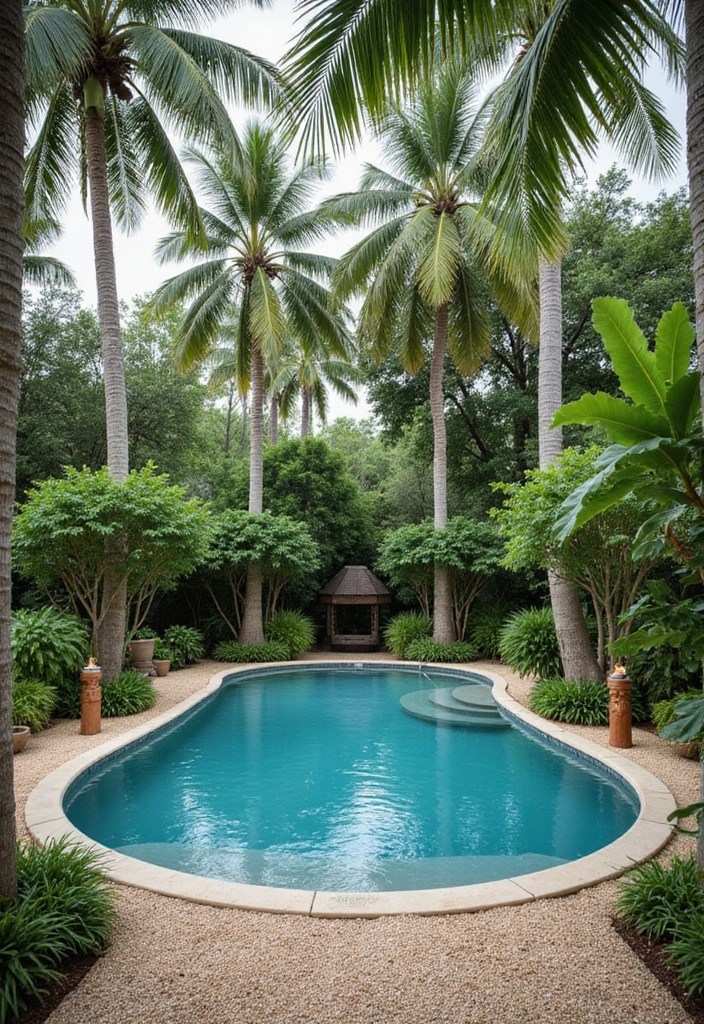 12 DIY Above Ground Pool Landscaping Ideas That Will Transform Your Backyard into a Paradise! - 1. Tropical Vibes with Palms and Ferns