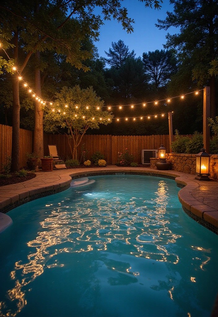 12 DIY Above Ground Pool Landscaping Ideas That Will Transform Your Backyard into a Paradise! - 10. Lighting for Ambiance