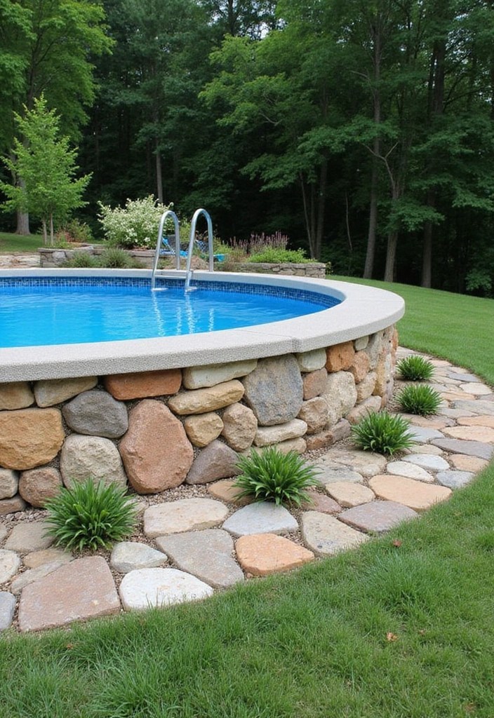 12 DIY Above Ground Pool Landscaping Ideas That Will Transform Your Backyard into a Paradise! - 11. Natural Stone Borders