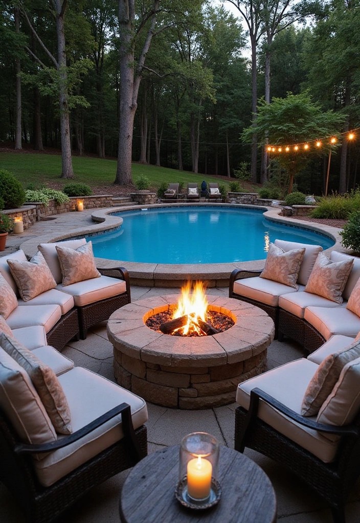 12 DIY Above Ground Pool Landscaping Ideas That Will Transform Your Backyard into a Paradise! - 4. Cozy Seating Areas with Fire Pits