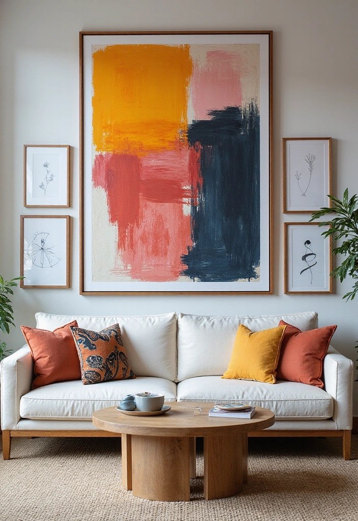 12 Living Room Decor Ideas That'll Make You Want to Stay In Forever! - 2. Statement Wall Art