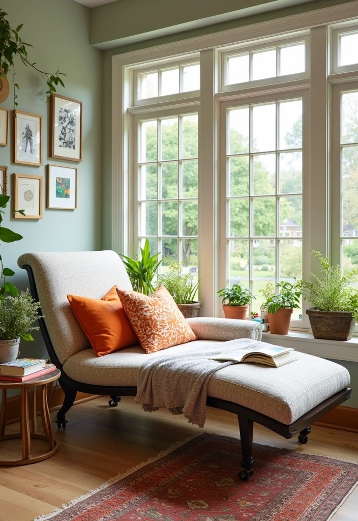 14 Irresistible Indoor Sunroom Furniture Ideas That Will Make You Never Want to Leave Home! - 1. Cozy Chaise Lounge