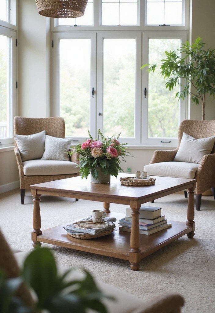 14 Irresistible Indoor Sunroom Furniture Ideas That Will Make You Never Want to Leave Home! - 12. Minimalist Coffee Table