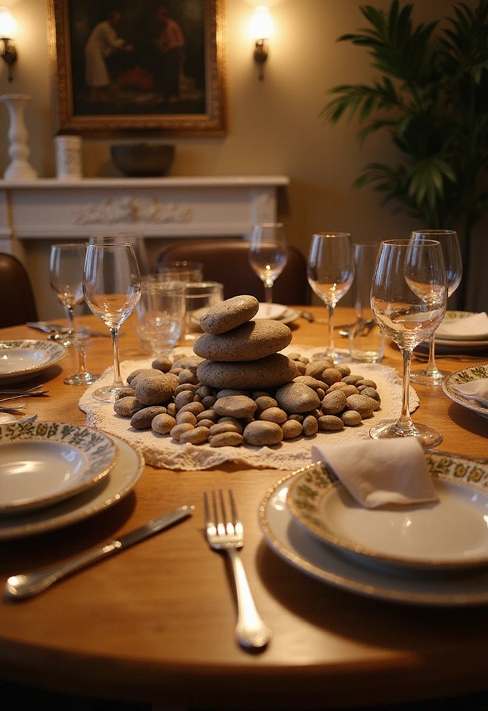 14 Pebble Mosaic Ideas That Will Inspire Your Next Home Renovation (Don't Miss #7!) - 6. Dining Room Centerpiece