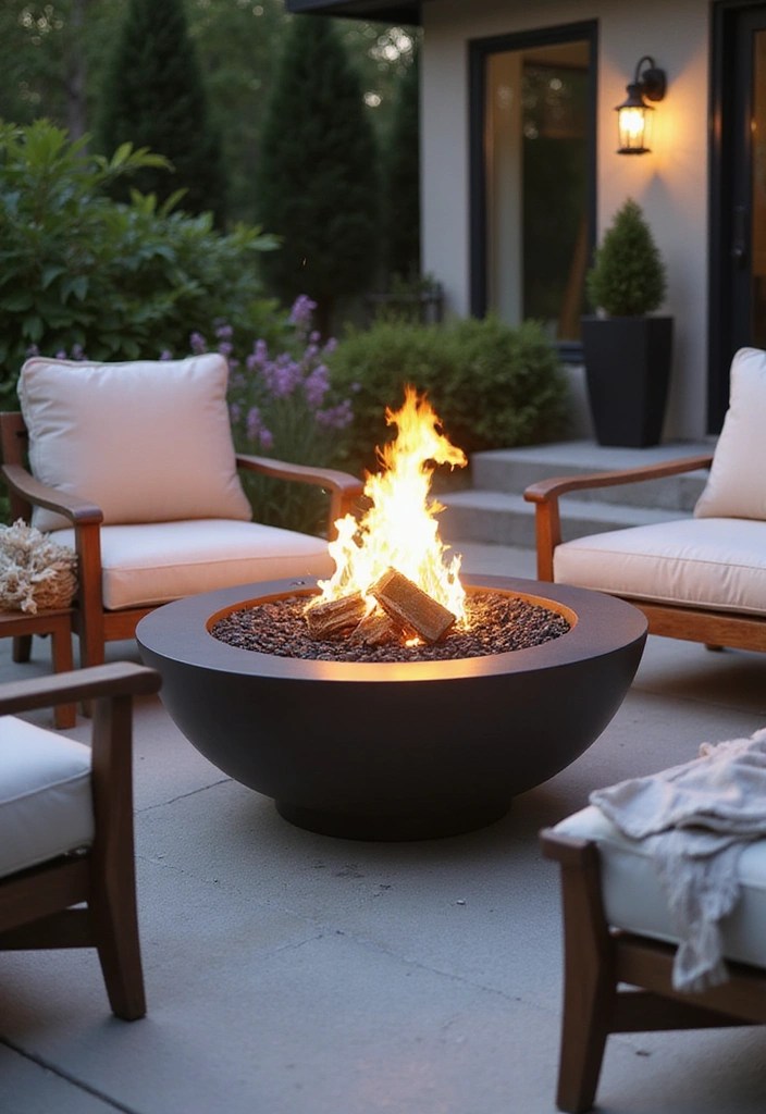 15 Creative Fire Pit Ideas for Your Backyard That'll Make You the Neighborhood Hangout Spot! - 2. Modern Fire Bowl