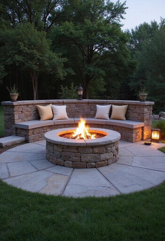 15 Creative Fire Pit Ideas for Your Backyard That'll Make You the Neighborhood Hangout Spot! - 5. Fire Pit with Seating Wall