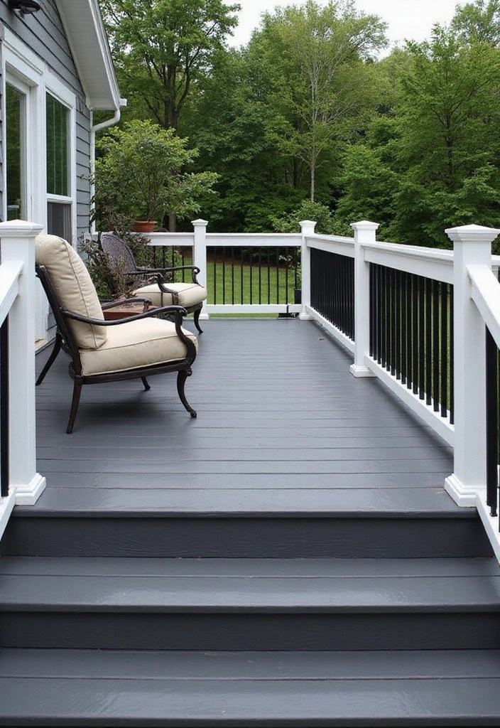 15 Deck Color Ideas That Will Make Your Neighbors Envious (You Won't Believe #7!) - 1. Classic Charcoal Gray