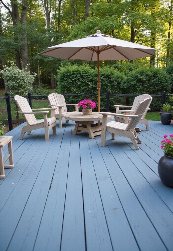 15 Deck Color Ideas That Will Make Your Neighbors Envious (You Won't Believe #7!) - 8. Cool Slate Blue