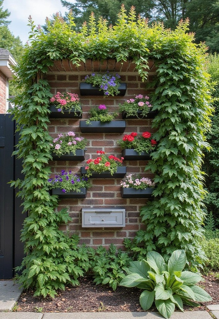 15 Stunning Mailbox Flower Bed Ideas That'll Transform Your Home's Curb Appeal! - 8. Vibrant Vertical Gardens