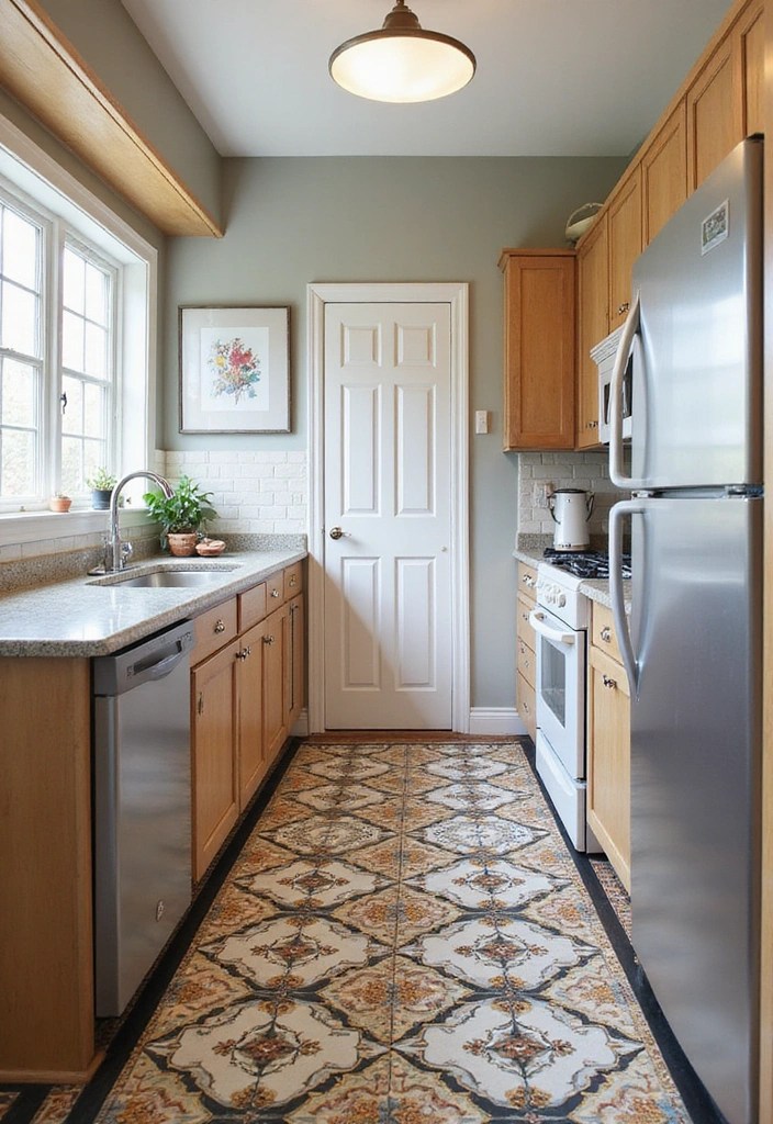 16 Small Kitchen Ideas That Prove Size Doesn't Matter for Style! - 12. Unique Flooring