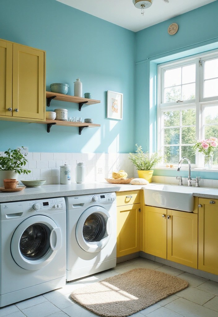 17 Laundry Room Makeovers That'll Actually Make You Want to Do Laundry (#9 Is Like a Spa!) - 2. Bright and Breezy