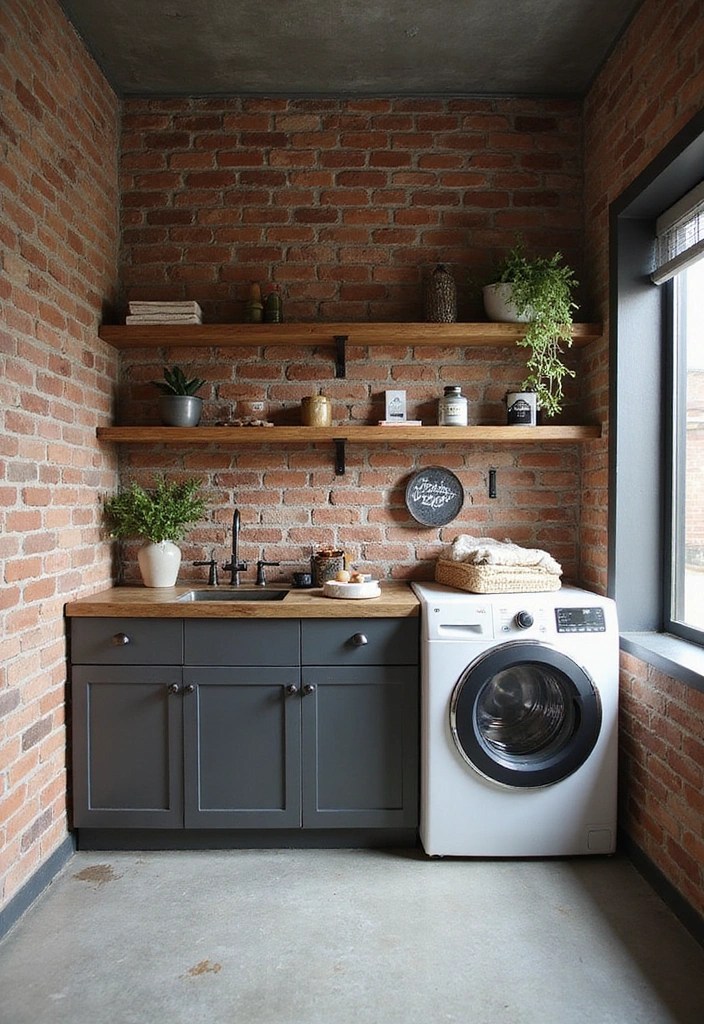 17 Laundry Room Makeovers That'll Actually Make You Want to Do Laundry (#9 Is Like a Spa!) - 6. Industrial Chic