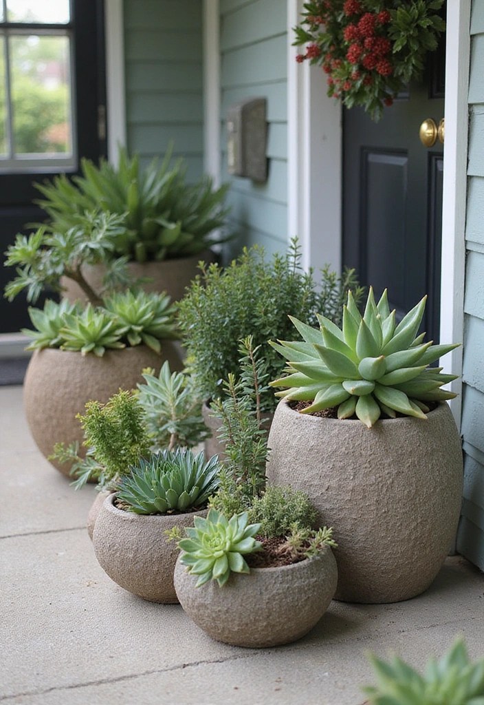 20 Creative Front Porch Planters to Transform Your Entryway (You Won't Believe #5!) - 9. Succulent Displays