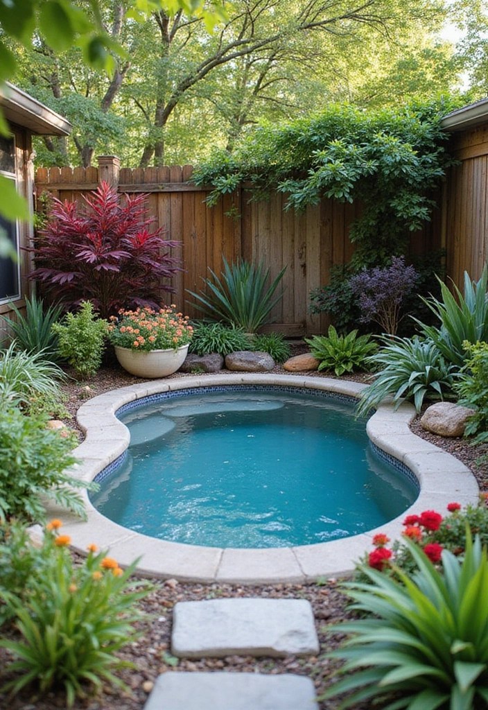 12 Space-Saving Mini Pool Designs Perfect for Small Outdoor Living Areas! - 6. Tiny Backyard Oasis