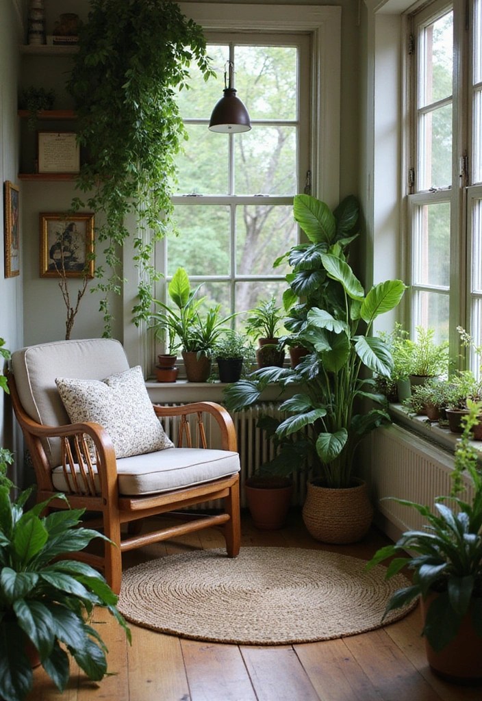 14 Boho Plants Decor Inspo Ideas That Will Make Your Heart Skip a Beat! - 9. Cozy Corner with Plants