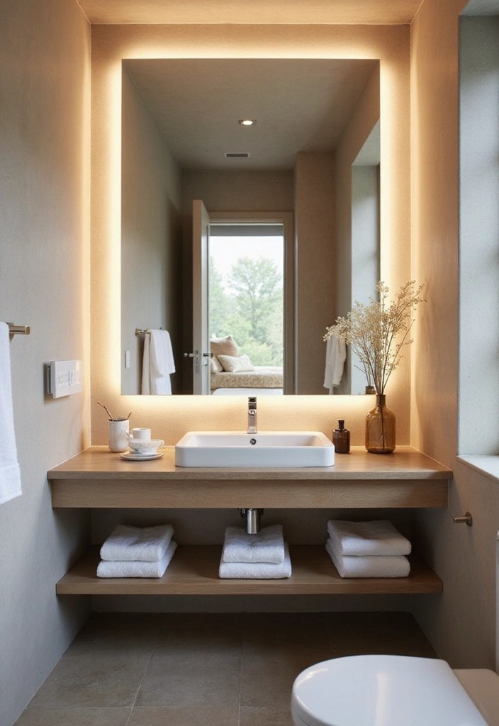 14 Modern Small Bathroom Ideas That Prove Less Is More (Wait Until You See #4!) - 6. Large Mirrors to Create Illusion of Space