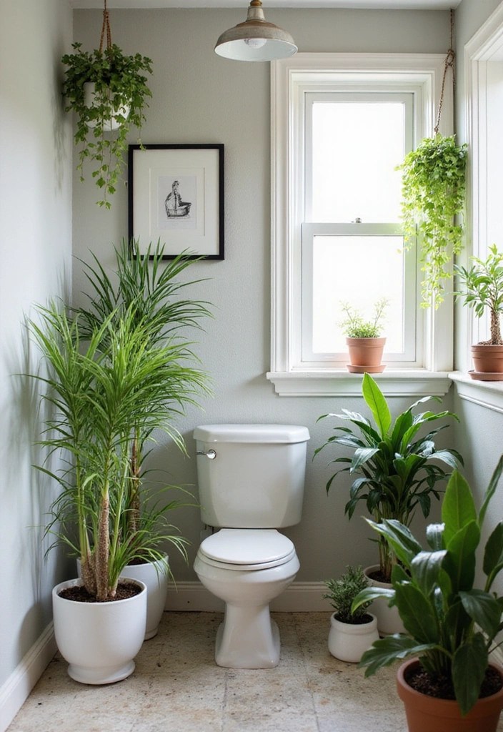 14 Modern Small Bathroom Ideas That Prove Less Is More (Wait Until You See #4!) - 7. Plants to Bring Life and Freshness