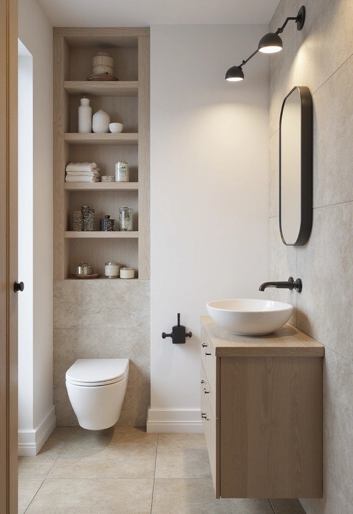 14 Modern Small Bathroom Ideas That Prove Less Is More (Wait Until You See #4!) - 8. Clever Use of Vertical Space