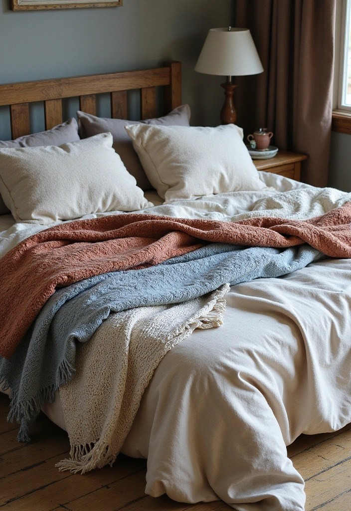 15 Stunning Bedding Inspo Ideas That Will Transform Your Bedroom Overnight! - 1. Layering Textiles for Cozy Depth