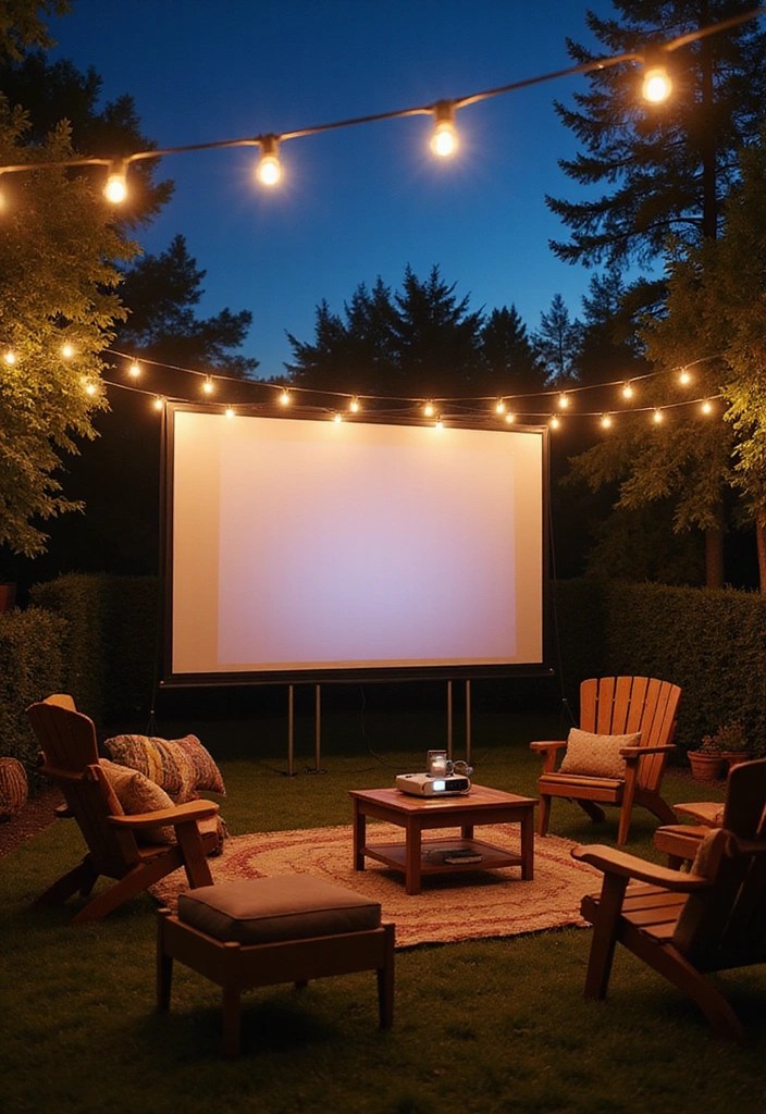 15 Stunning Home Additions for the Back of your House That’ll Transform Your Outdoor Living Space! - 12. Inviting Outdoor Movie Theaters