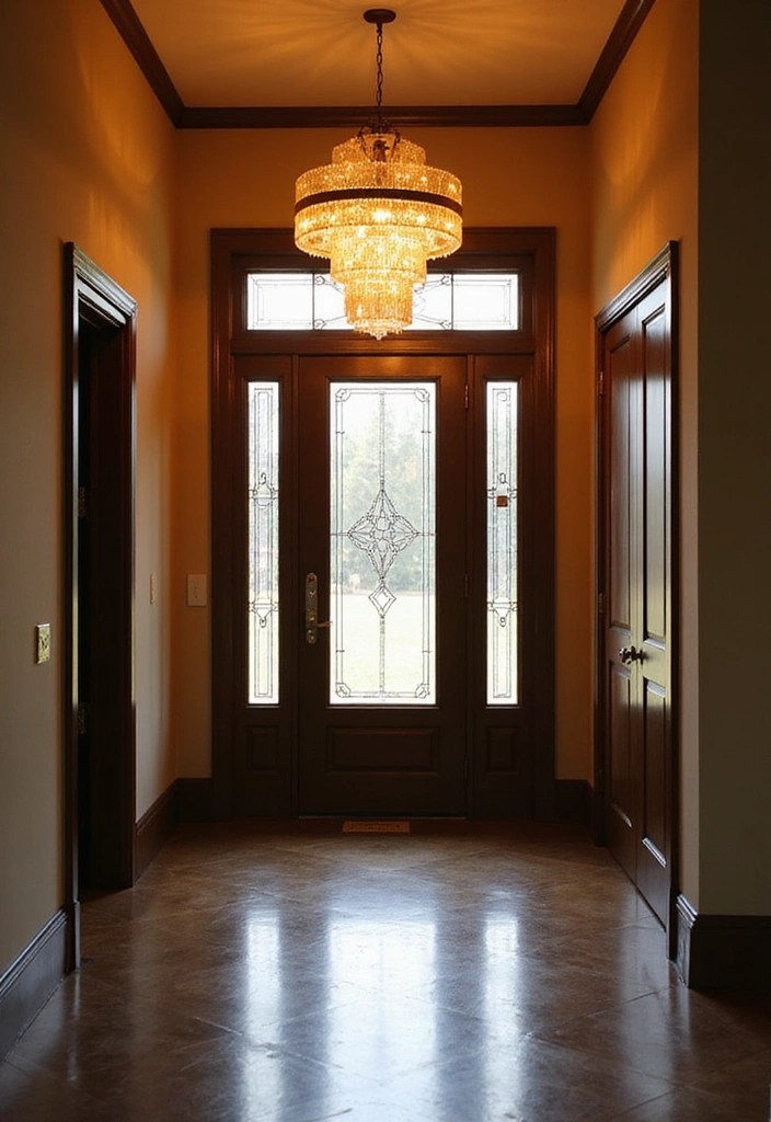 16 Entryway Ideas That'll Make a Stunning First Impression (Your Guests Won't Want to Leave!) - 4. Statement Lighting Fixtures