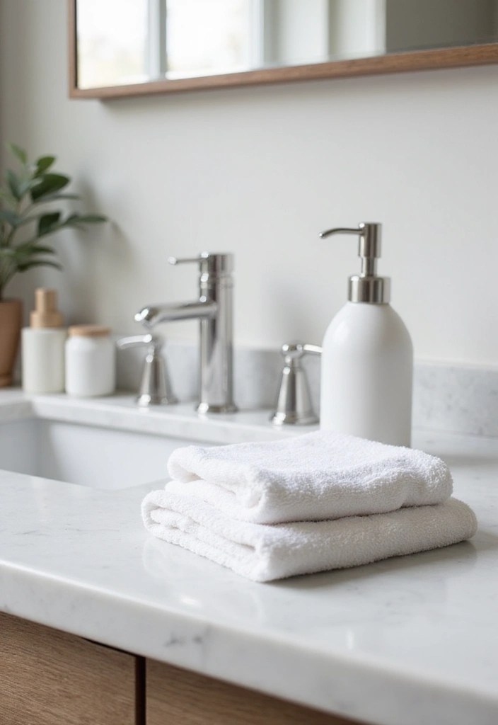 16 Minimalist Bathroom Decor Tips for Apartments That Embrace Simplicity! - 15. Keep Countertops Clear