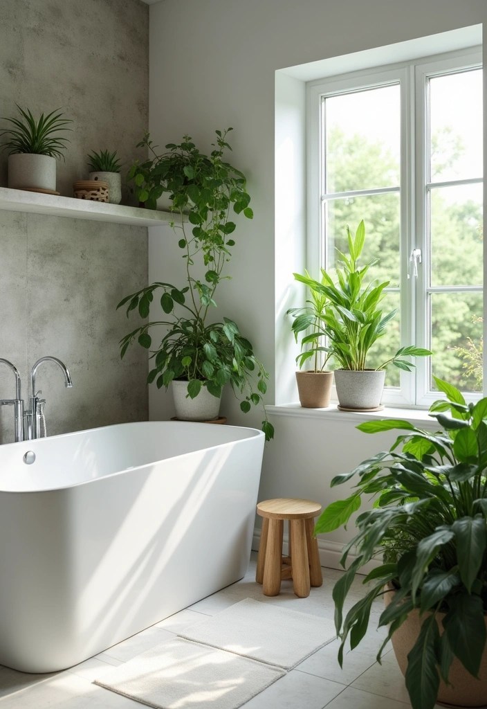 16 Minimalist Bathroom Decor Tips for Apartments That Embrace Simplicity! - 7. Go Green with Plants