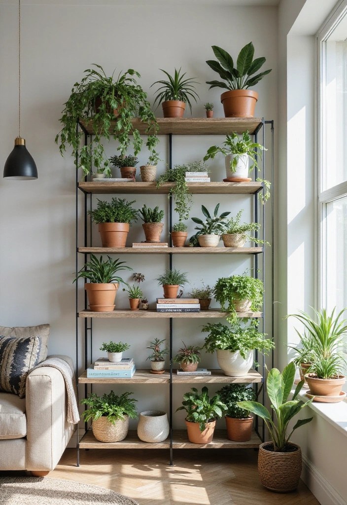 16 Modern Plant Decor Ideas That Will Elevate Your Space Instantly (#11 Is a Game Changer!) - 3. Plant Shelves: The Art of Display
