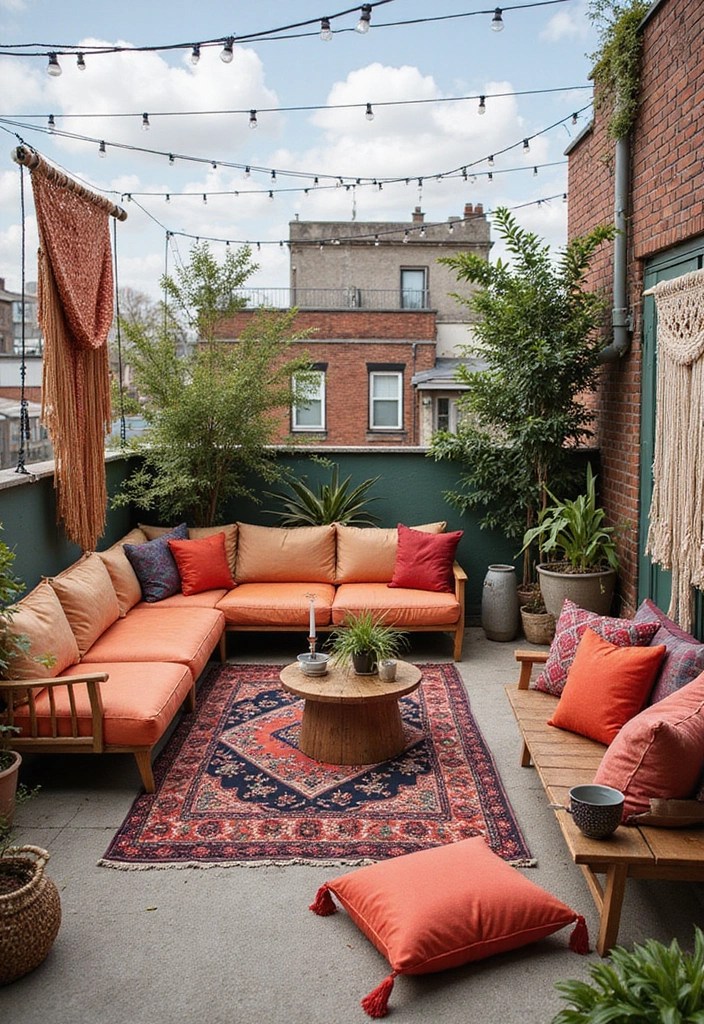 19 Modern Rooftop Patio Designs That Redefine Outdoor Comfort! - 4. Boho Chic Hideaway