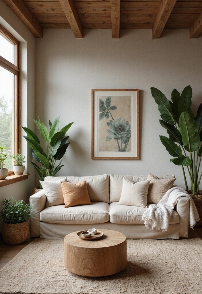 Unlock Your Creativity with These 10 Home Decor Inspo Living Room Ideas (You’ll Be Inspired!) - 7. Nature-Inspired Retreat