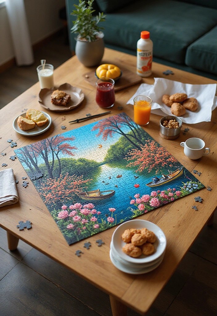 12 Unique Coffee Table Arrangements That Will Wow Your Guests! - 10. Puzzle Pieces
