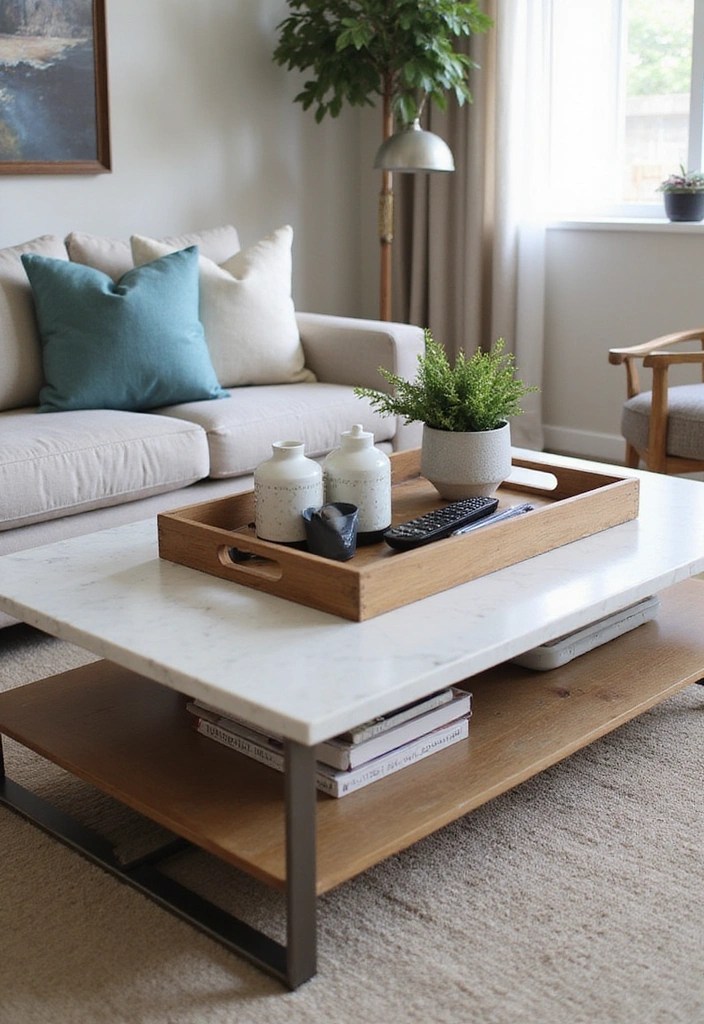 12 Unique Coffee Table Arrangements That Will Wow Your Guests! - 11. Functional Chic