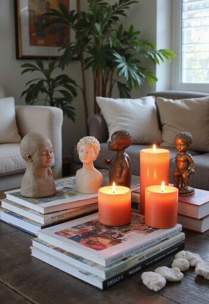 12 Unique Coffee Table Arrangements That Will Wow Your Guests! - 4. Artistic Expression