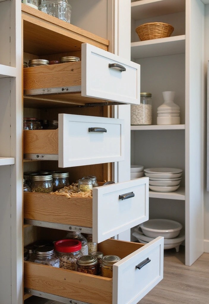 13 Easy Pantry Organization Ideas That'll Make You Say 'Why Didn't I Think of That?' - 9. Pull-Out Drawers for Easy Access