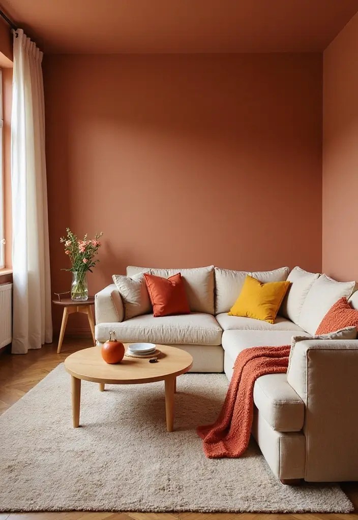 15 Cozy Modern Apartment Decor Inspirations That Will Transform Your Space! - 6. Warm Color Schemes