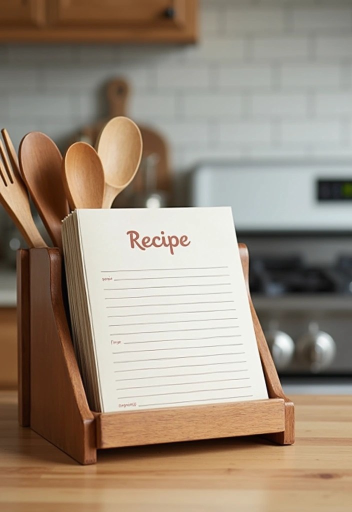 15 Stunning Kitchen Countertop Decor Ideas That'll Transform Your Space! - 12. Charming Recipe Holder