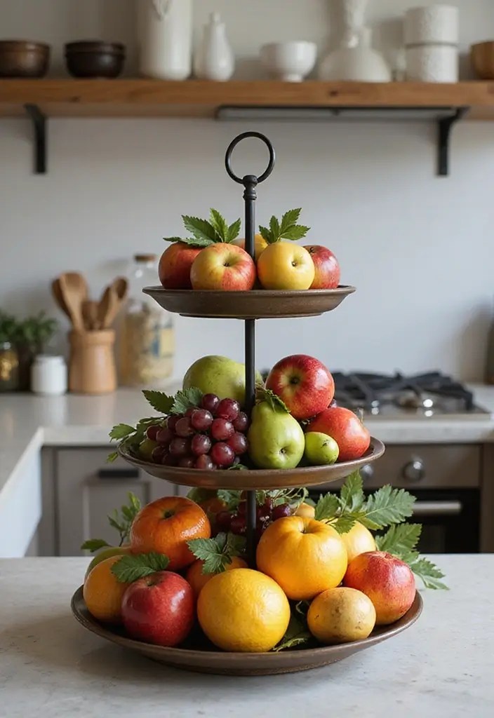 15 Stunning Kitchen Countertop Decor Ideas That'll Transform Your Space! - 13. Multi-Tiered Stand