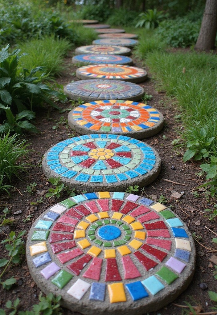 17 Creative DIY Home Garden Ideas You Never Knew You Needed! - 10. Mosaic Stepping Stones