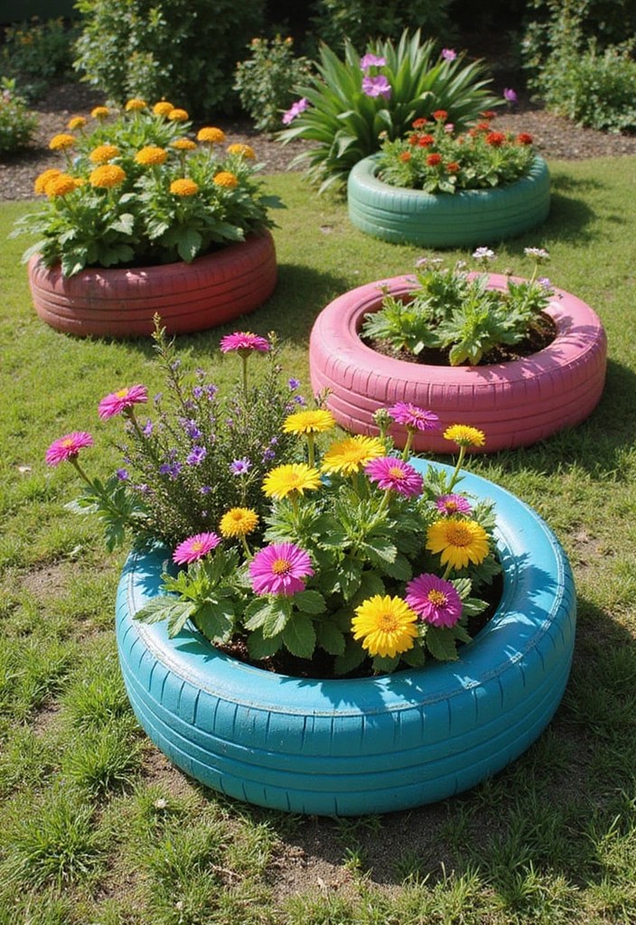 17 Creative DIY Home Garden Ideas You Never Knew You Needed! - 2. Upcycled Tire Planters