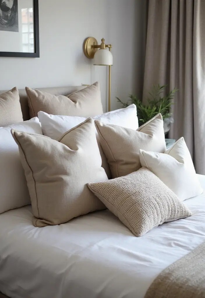 19 Bedding Inspo Tips to Layer Textures Like a Pro (Your Dream Bed Awaits!) - 5. Mix and Match Pillow Shapes