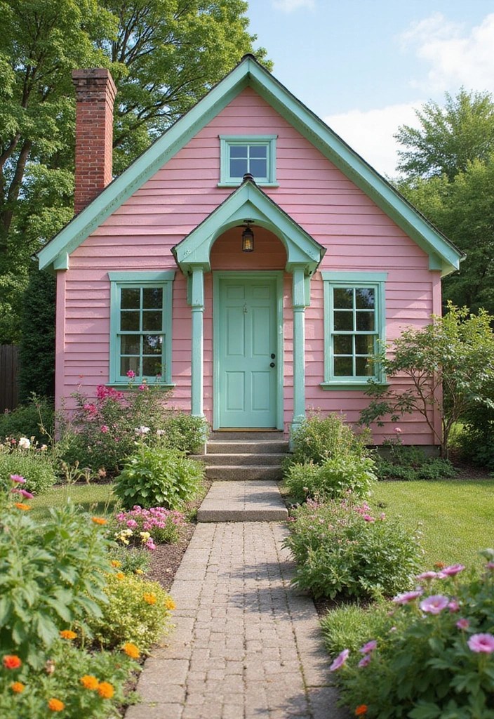 Unlock the Secret to a Beautiful Exterior: 12 Color Palettes You’ll Love! - 6. Pastel Paradise: Light Pinks and Greens