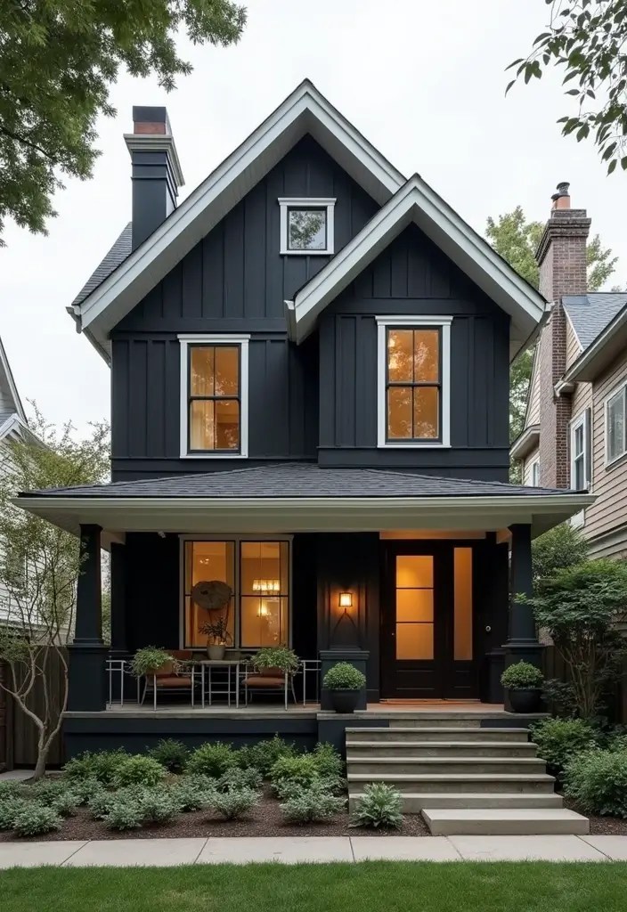 Unlock the Secret to a Beautiful Exterior: 12 Color Palettes You’ll Love! - 7. Urban Chic: Monochromatic Blacks and Whites