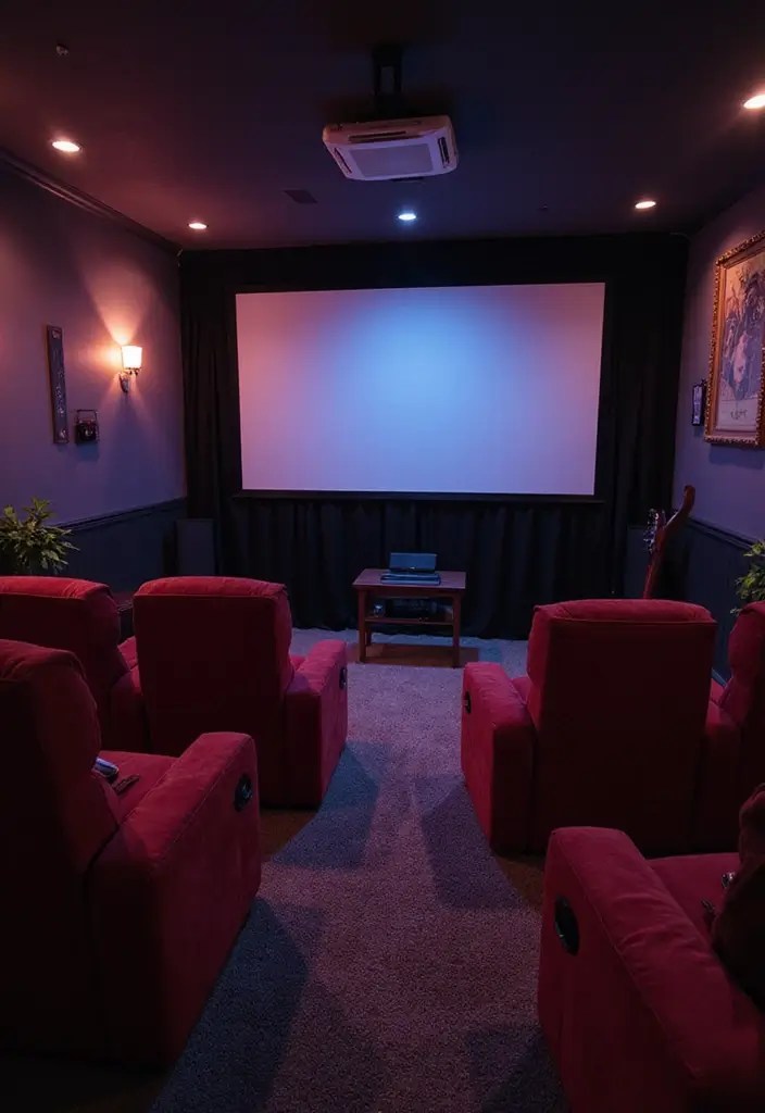 10 Jaw-Dropping Cozy Basement Makeovers You Won't Believe Until You See! - 5. Movie Theater Experience