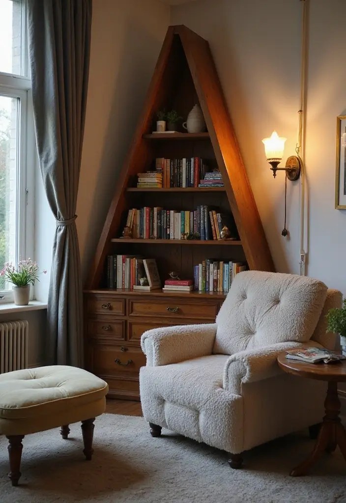 17 Book Shelf Ideas Perfect for Nooks and Crannies (You’ll Want #9 in Your Home!) - 1. Corner Book Nook