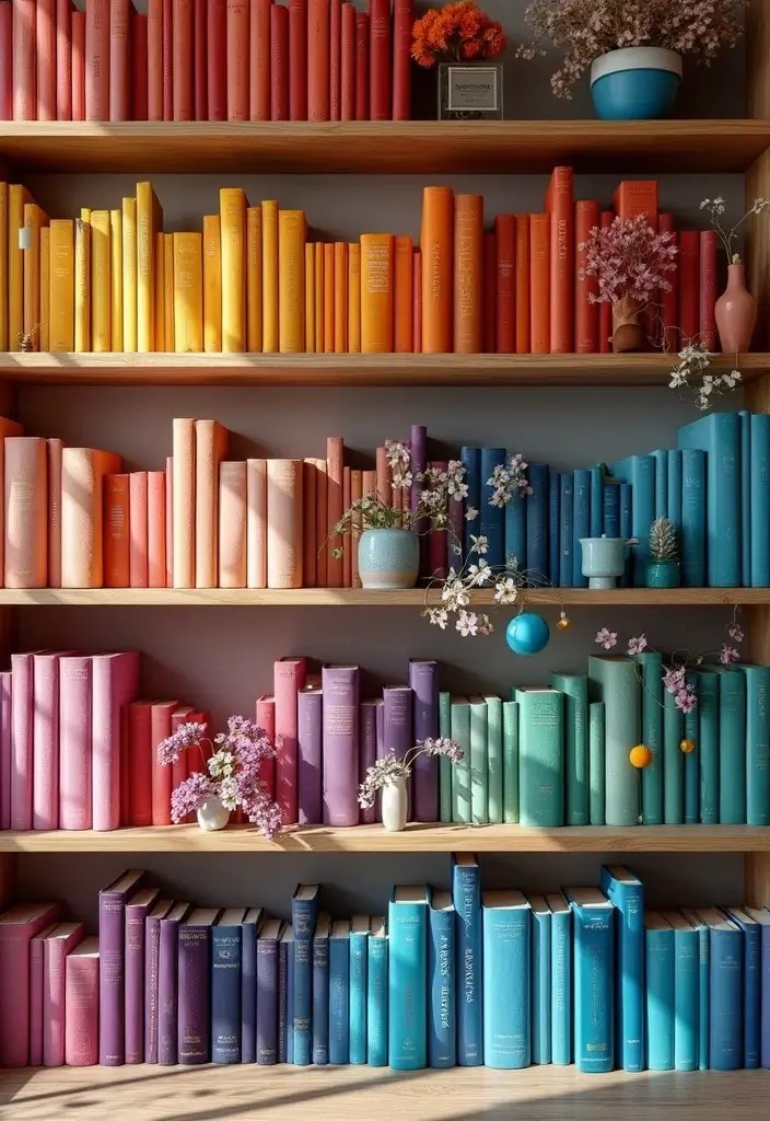 17 Book Shelf Ideas Perfect for Nooks and Crannies (You’ll Want #9 in Your Home!) - 12. Colorful Book Display