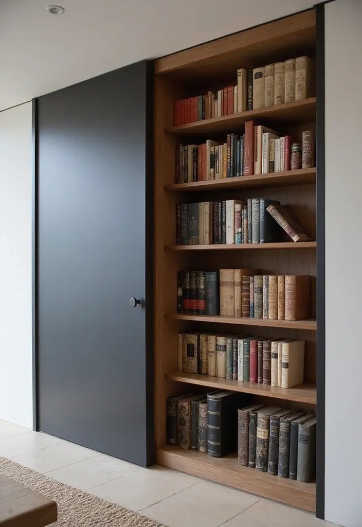 17 Book Shelf Ideas Perfect for Nooks and Crannies (You’ll Want #9 in Your Home!) - 13. Hidden Bookshelves