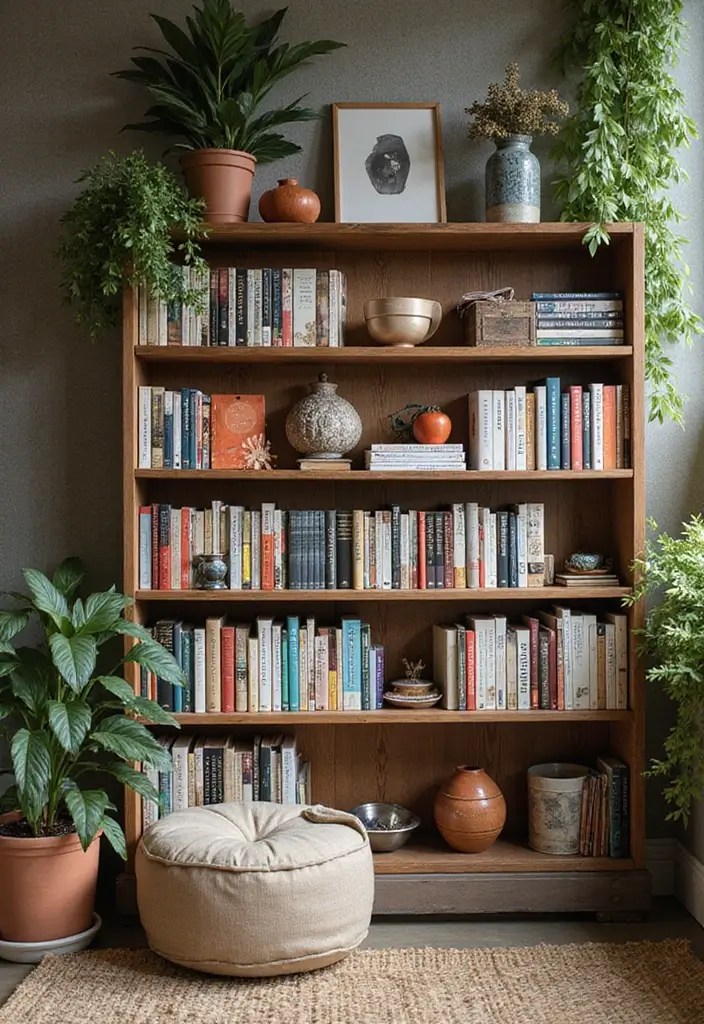 17 Book Shelf Ideas Perfect for Nooks and Crannies (You’ll Want #9 in Your Home!) - 15. Artsy Bookshelf Arrangements