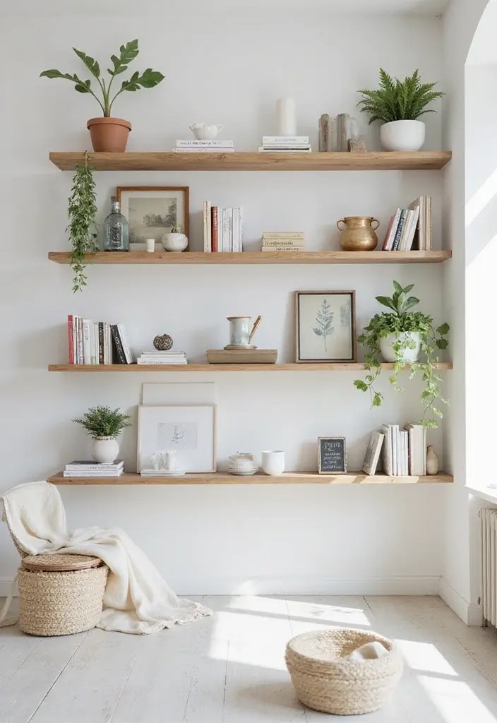 17 Book Shelf Ideas Perfect for Nooks and Crannies (You’ll Want #9 in Your Home!) - 2. Floating Shelves Magic